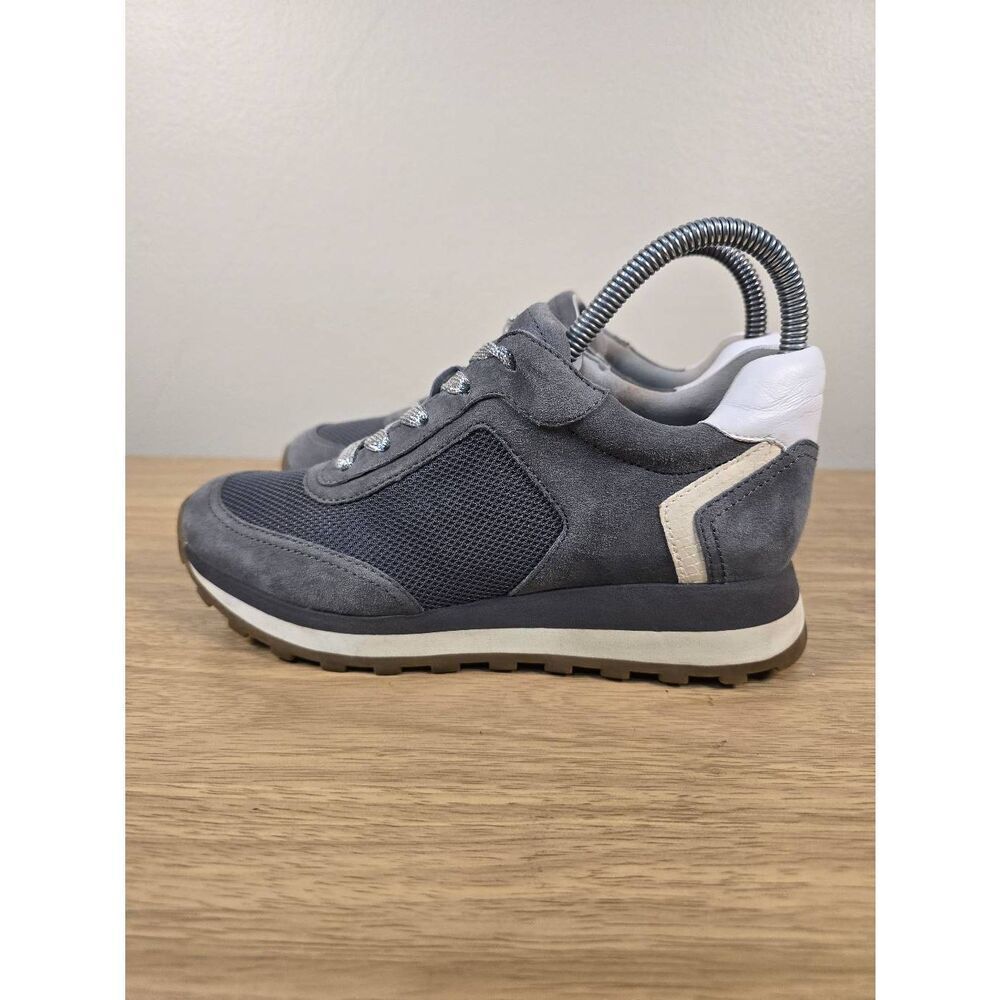 Veronica Beard Hartley Stone Suede Snake Skin Trim Women's Shoes Size 9 Gray